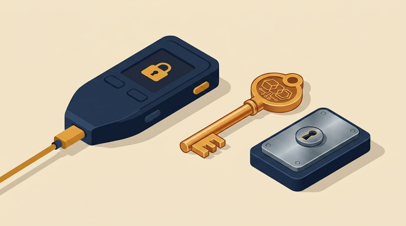 Billetera de hardware Trezor en almacenamiento frío